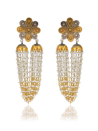 925 Sterling Silver Two Tone Double Jhumki Fusion Earringss view 1