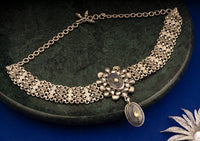 925 Sterling Silver Necklace with Labradorite Stone and Kundan view 3