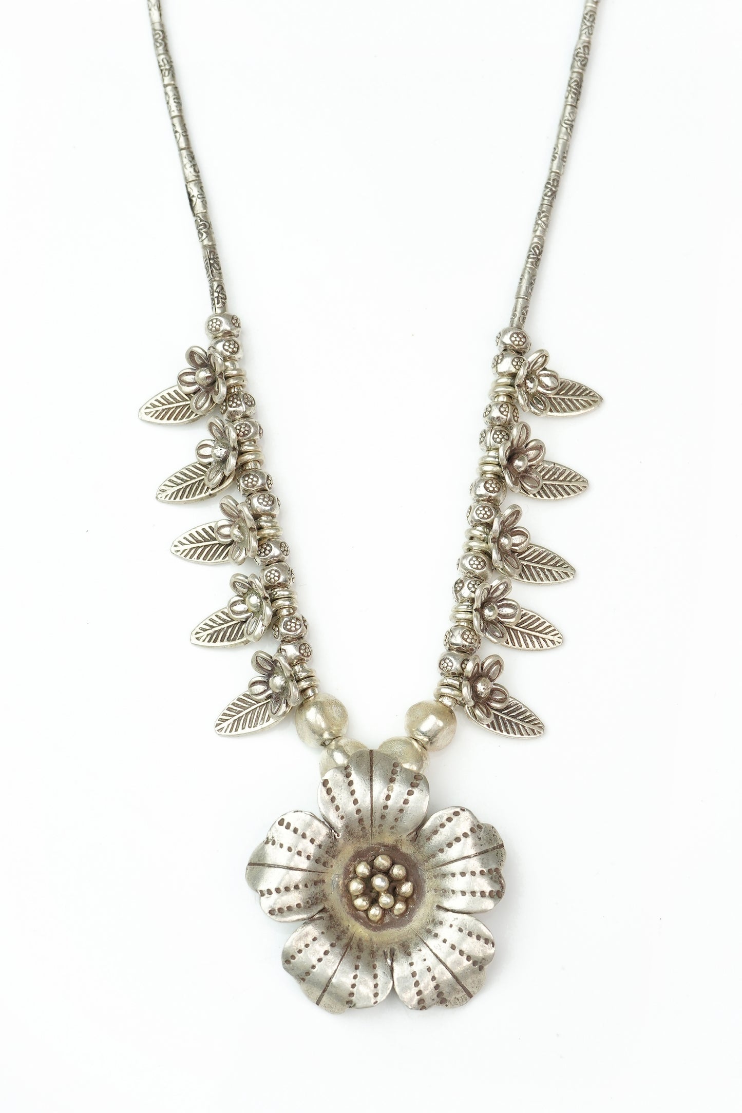925 Silver Rose Necklace - Neeta Boochra Jewellery