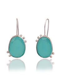 Blue Topaz Modern Dangler Earrings view 1