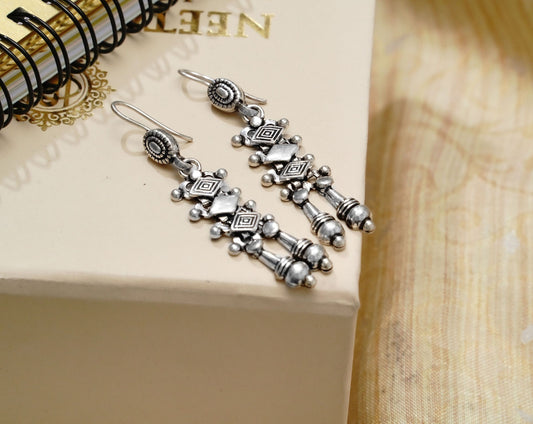925 Silver Dangler Earrings - Neeta Boochra Jewellery