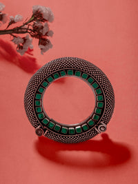 Silver Statement Turquoise Kundan Bangle view 2