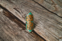 Aqua and Navy Blue Meenakari Ring view 1