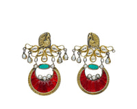 Silver Gold Plated Chandbali with Kundan view 1