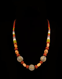 925 Sterling Silver Two Tone Beaded Necklace view 1