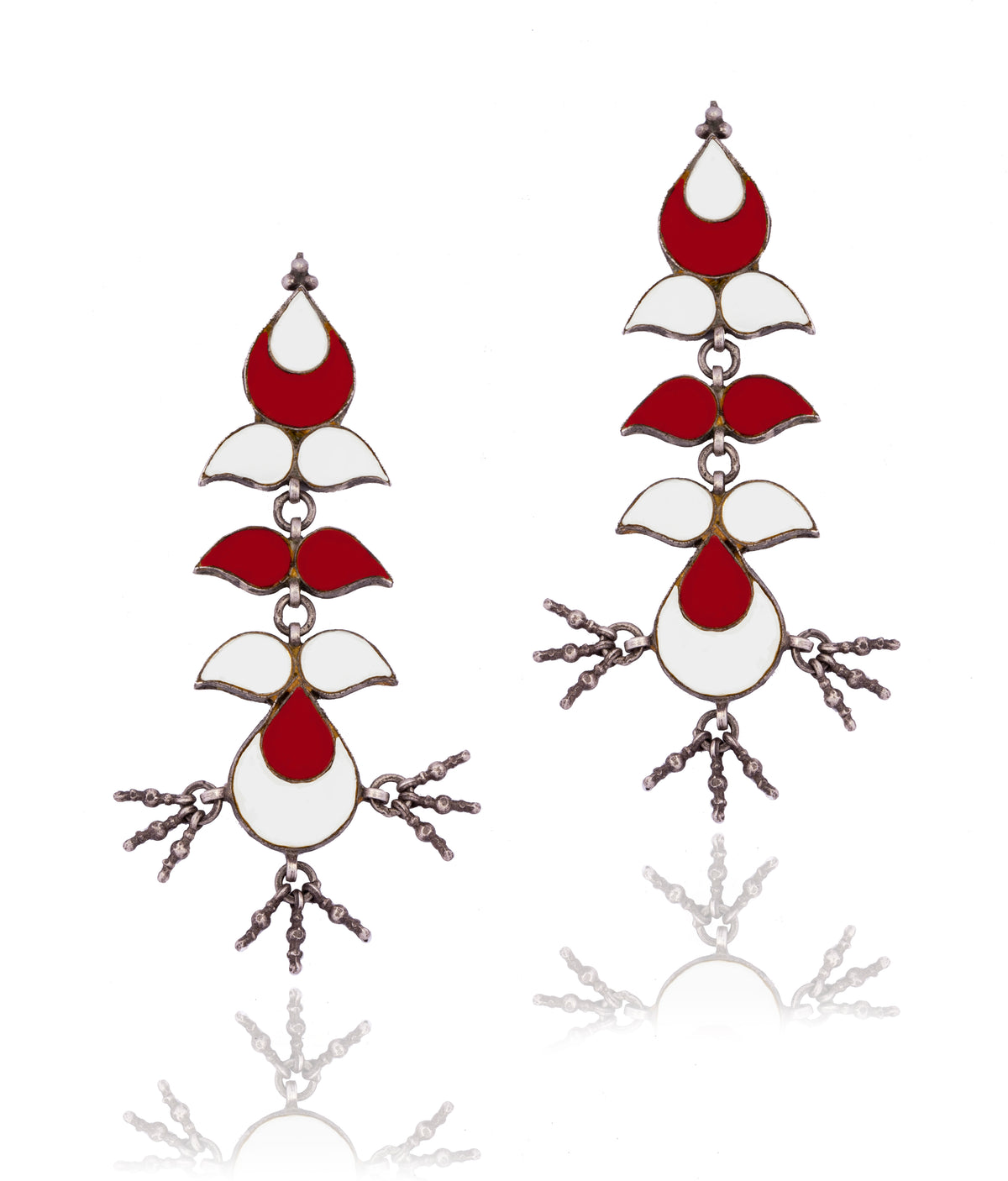 925 Sterling Silver Multicolor Glass Earrings view 1