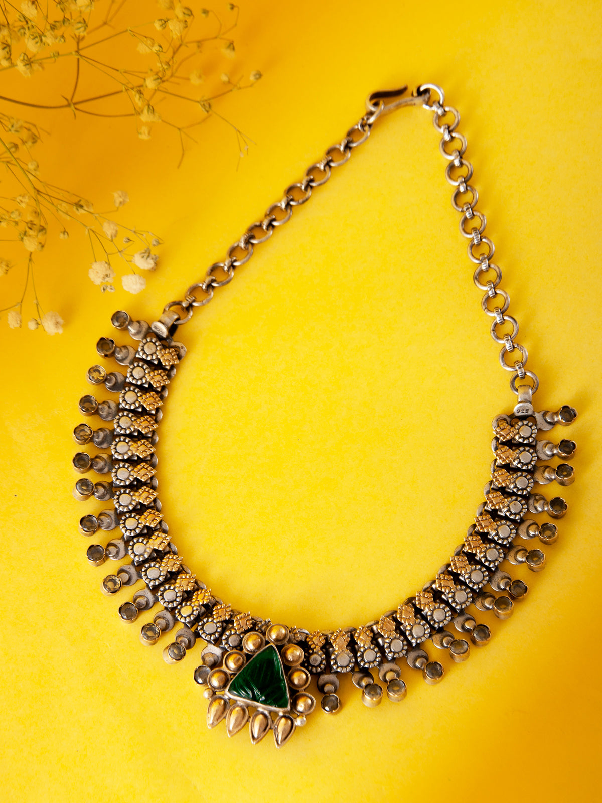 Svarnam Green Onyx Short Necklace view 1