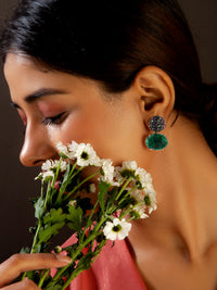 Aurora Black Green Studs view 1
