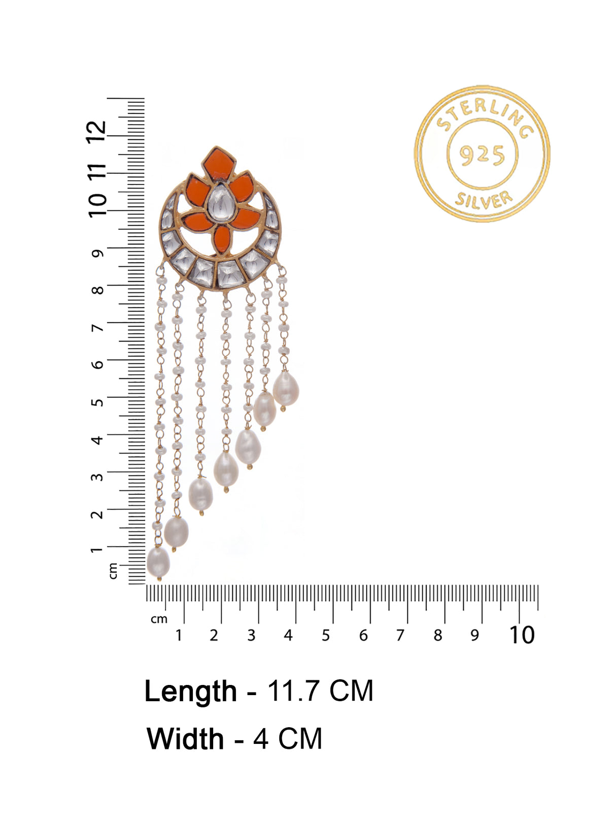 Svarnam Festive Chaandbali with Pearl Drop view 5
