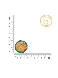 925 Sterling Silver Gold Plated Chitai Studs with Turquoise view 4