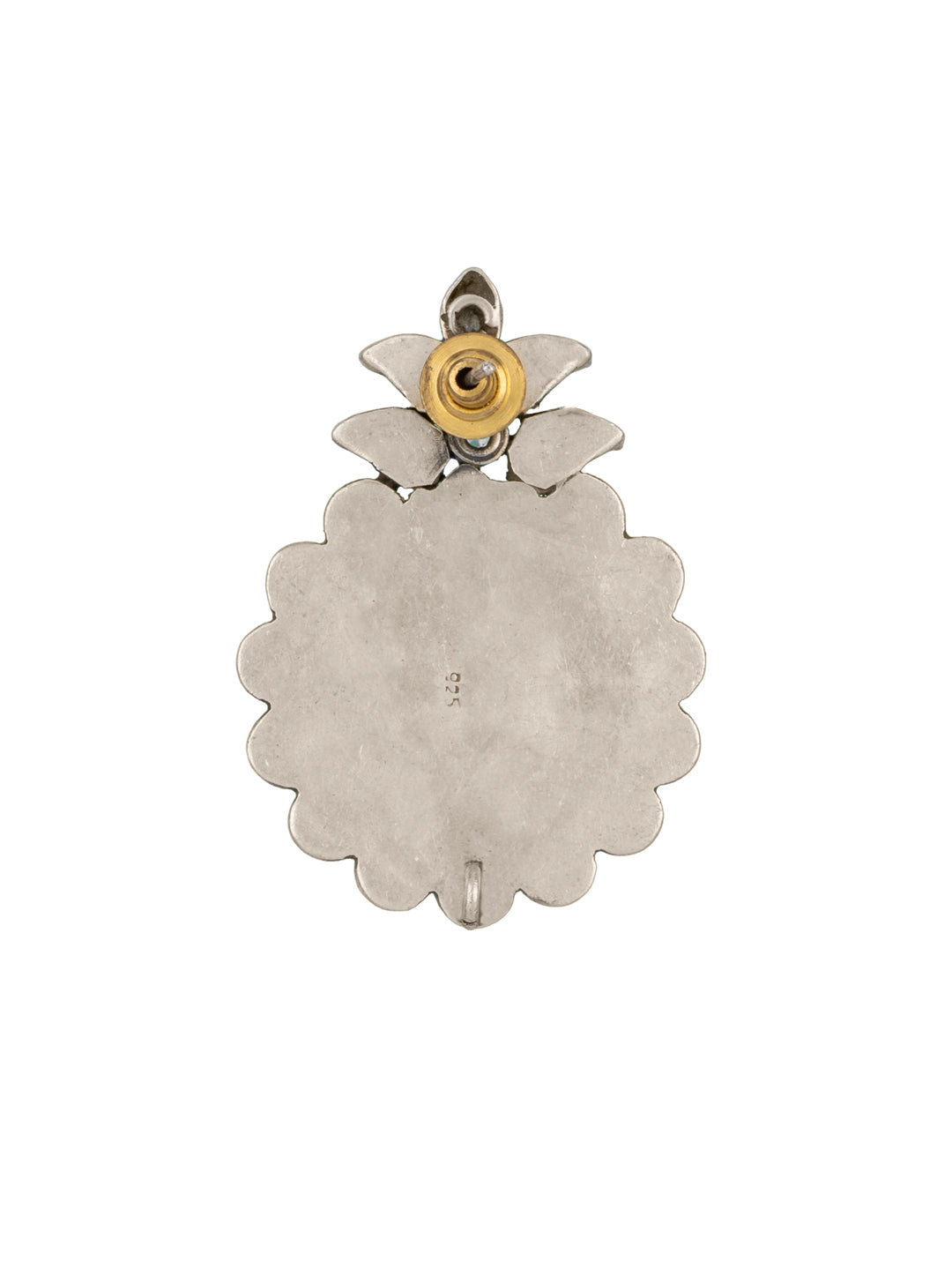 925 Sterling Silver Meenakari Earrings with Kundan view 2