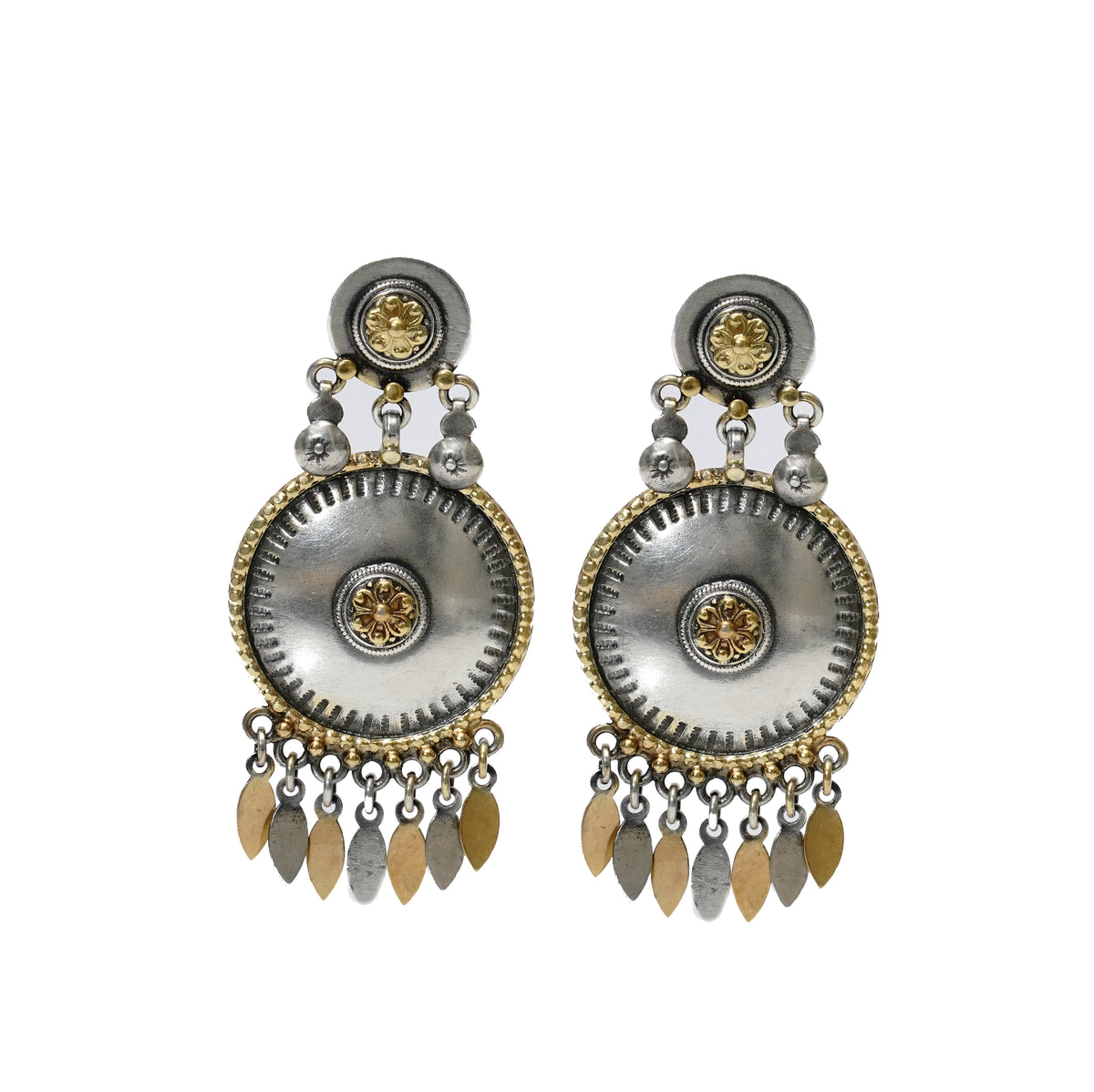 925 Silver Two Tone Rawa Earrings view 1
