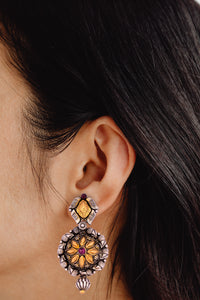 925 Sterling Silver Two Tone Earrings view 3