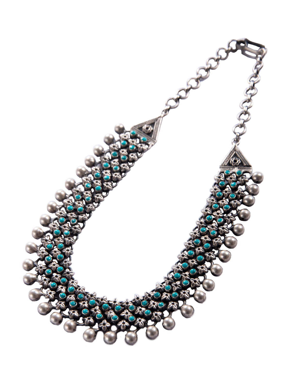 Silver Turquoise Classic Necklace view 3