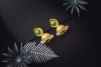 Silver Gold Plated Signature Kundan Jhumkis view 3