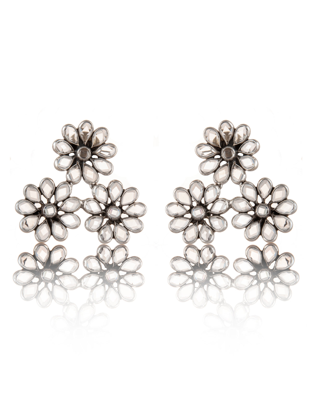 925 Sterling Silver Earring with Checker Crystal view 2