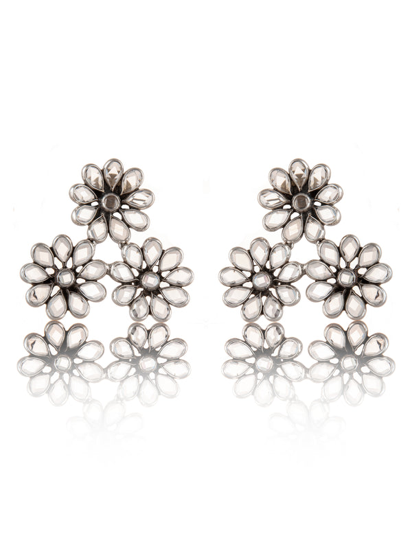 925 Sterling Silver Earring with Checker Crystal alternate