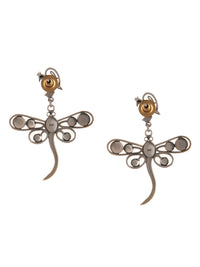 925 Sterling Silver Two Tone Butterfly Earrings view 5
