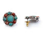 925 Sterling Silver Studs with Turquoise and Red Coral Gemstones