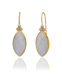 Rainbow Moonstone and Pearl Gold Plated Dangler view 1
