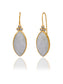 Rainbow Moonstone and Pearl Gold Plated Dangler