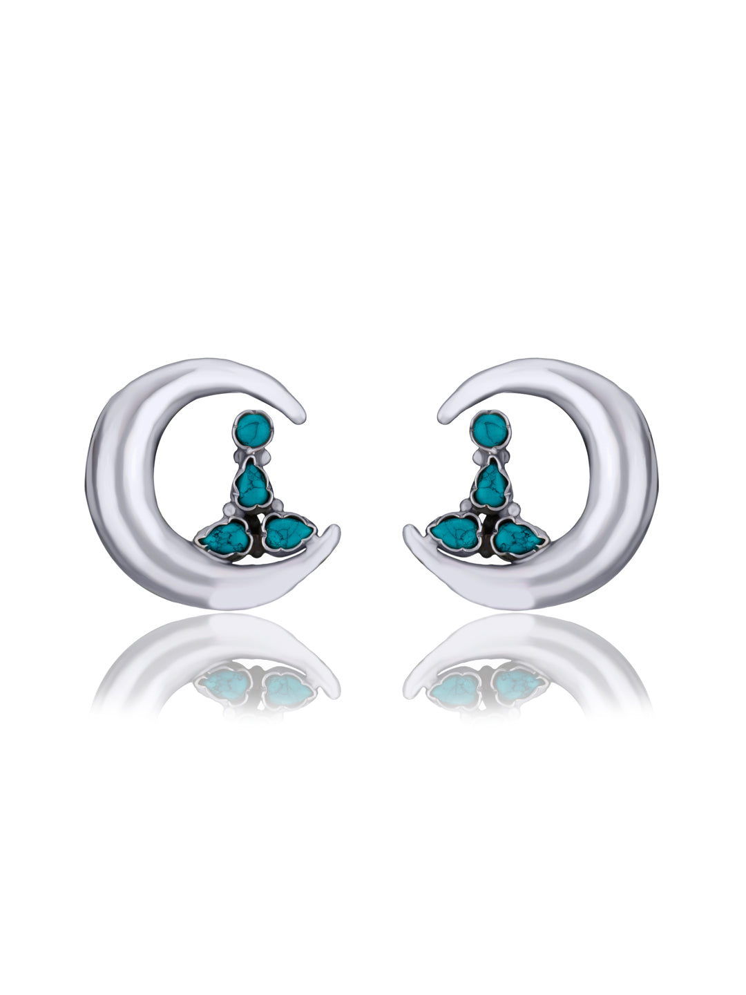 Half Moon Turquoise Studs view 1