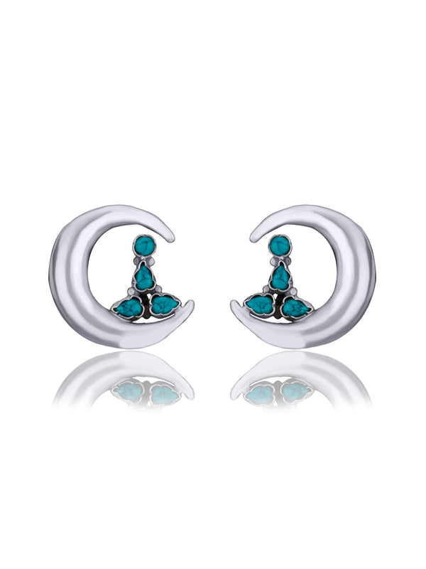Half Moon Turquoise Studs