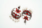 Red Stone Crescent Earrings - Neeta Boochra Jewellery