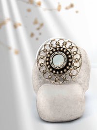 Silver Round Adjustable Ring view 1