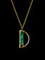 Half Moon Green Onyx Gold Plated Lightweight Necklace