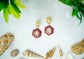 925 Silver Gold Plated Red Paisley Kundan Earrings - Neeta Boochra Jewellery