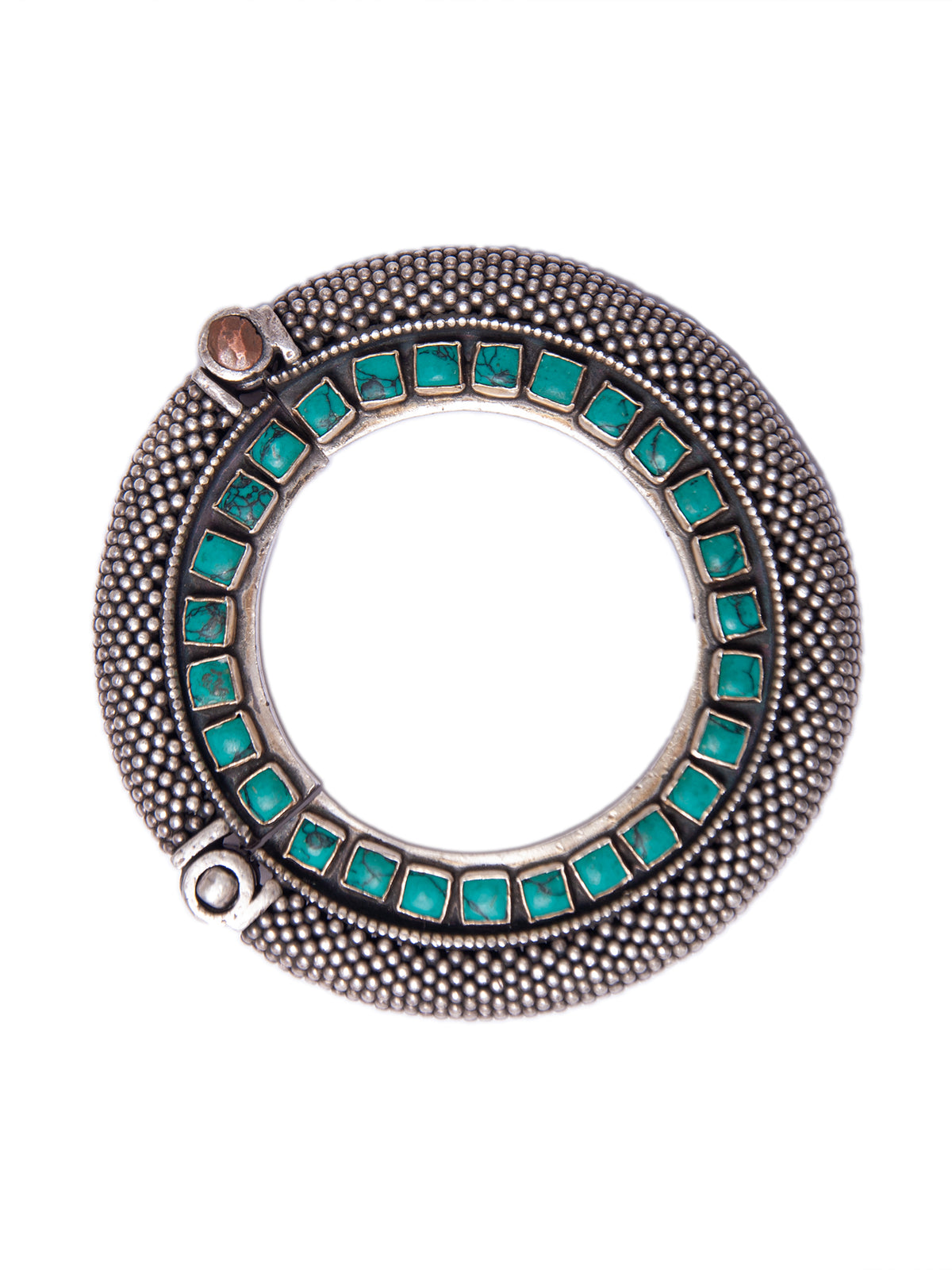 Silver Statement Turquoise Kundan Bangle view 3