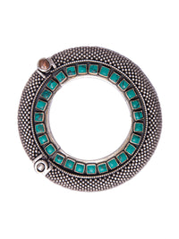 Silver Statement Turquoise Kundan Bangle view 3