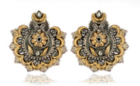 925 Sterling Silver Two Tone Chaand Earrings view 1