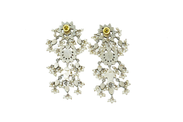 Silver Fish Earrings with Kundan and Ruby alternate