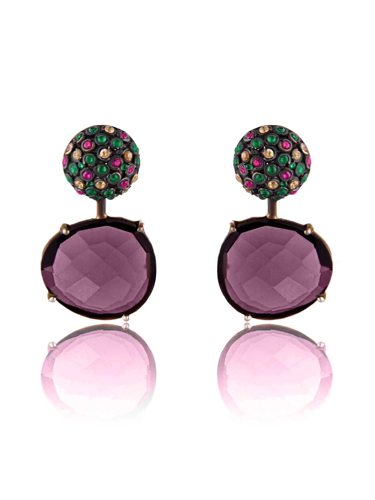 Aurora Amethyst Studs view 4