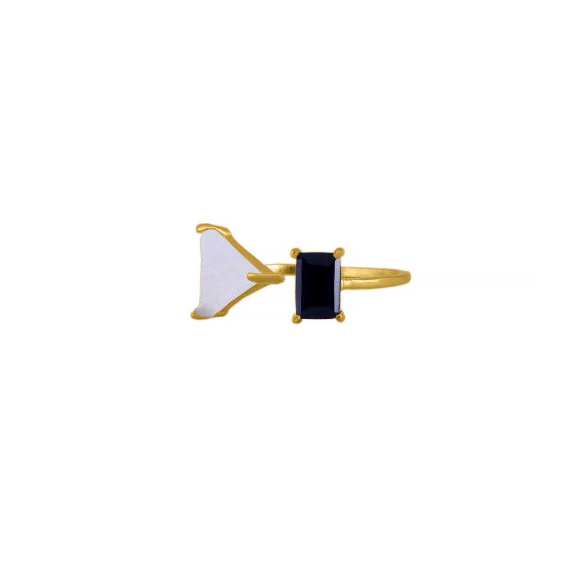 925 Silver Gold Plated Triangle Ring view 2