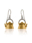 925 Sterling Silver 22K Gold Plated Kettle Dangler Earrings