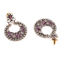 925 Sterling Silver Checker Crystal Earrings view 2