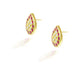 925 Silver Gold Plated Red and White Kundan Paan Studs