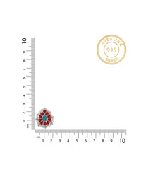 NB Signature  Studs with Red Coral and Turquoise view 3