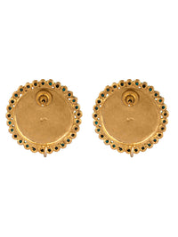 925 Sterling Silver Gold Plated Chitai Studs with Turquoise view 5