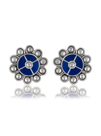 Multicolored Floral Kundan Studs view 1