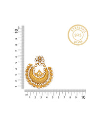 925 Sterling Silver Gold Plated Chaand Earrings with Checkers view 5