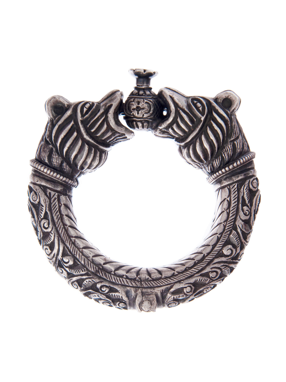 Silver Statement Lion Openable Bangle view 3