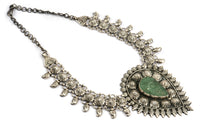 925 Sterling Silver Tribal Necklace with Fine Carved Stone view 2