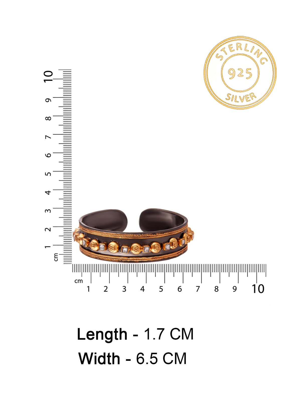 Kalbeliya Gold Kundan Cuff view 5