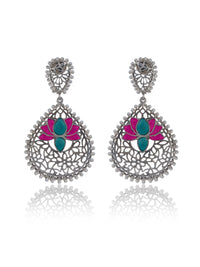 Mesh Earring with Lotus Motif view 1