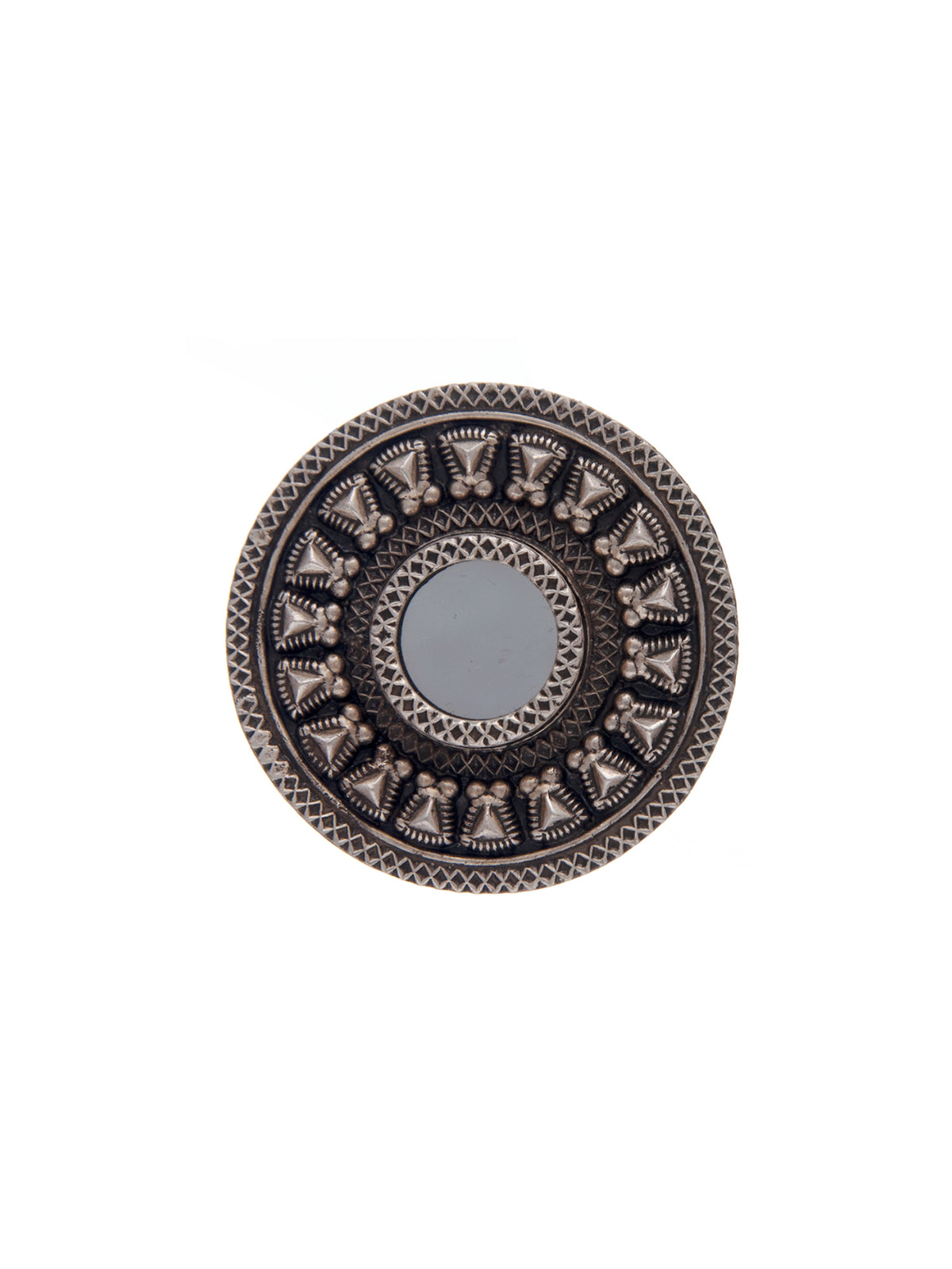 Silver Small Mirror Adjustable Ring view 3