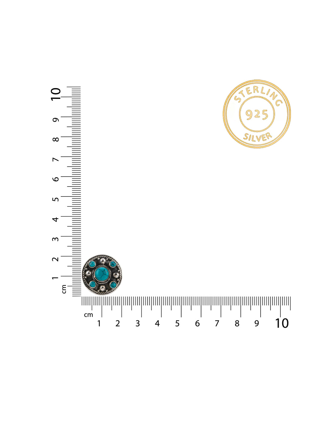 Turquoise Rawa work Adjustable Ring view 3